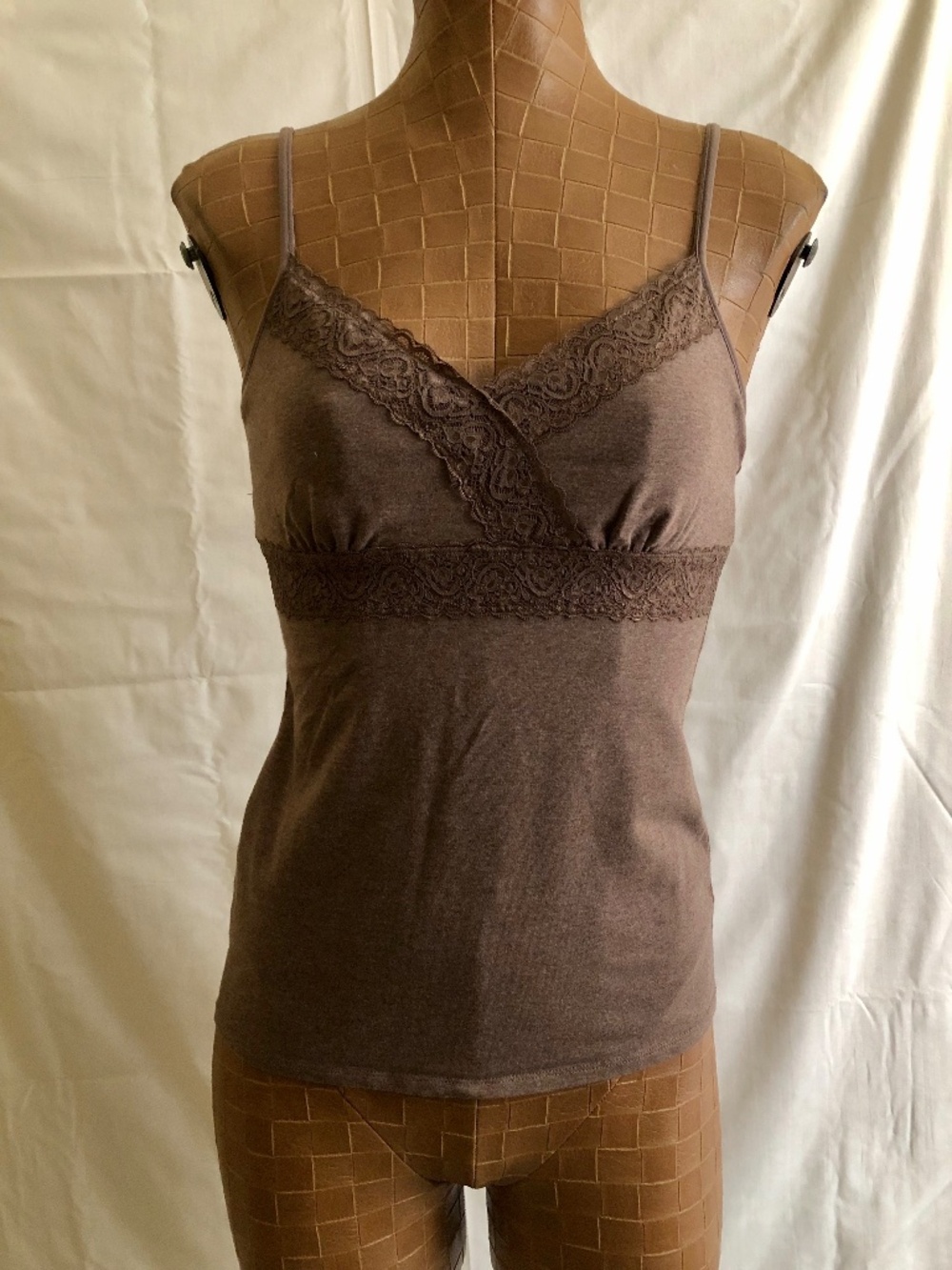 NWOT Brown Lace Cami w/ Built in Bra